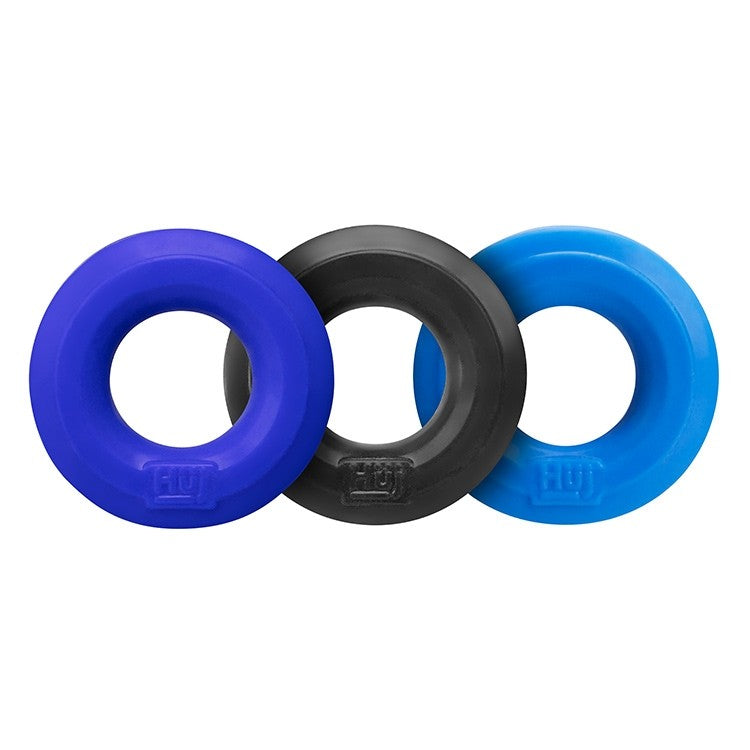 Hunkyjunk HUJ3 c-ring 3-pack, COBALT MULTI - Tar/Cobalt/Aqua