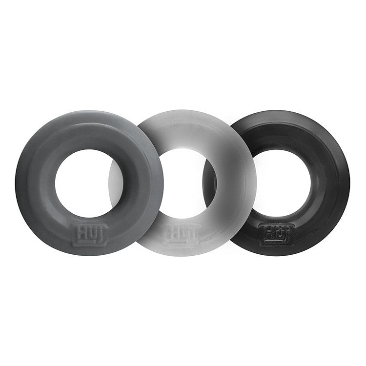Hunkyjunk HUJ3 c-ring 3-pack, TAR MULTI - Tar/Ice/Stone