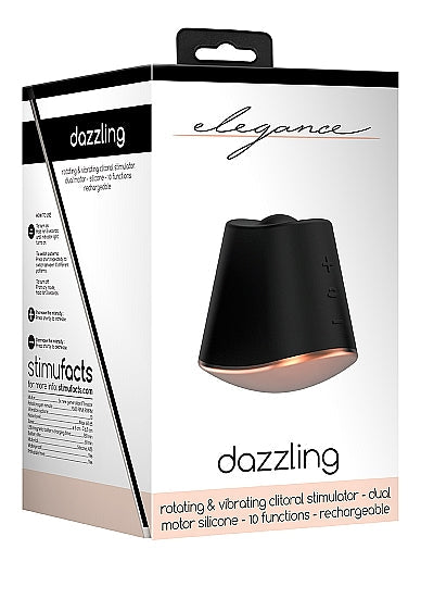 Shots Toys Elegance Dazzling Rotating & Vibrating Clitoral Stimulator Black