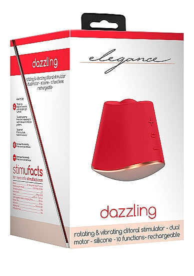 Shots Toys Elegance Dazzling Rotating & Vibrating Clitoral Stimulator Red