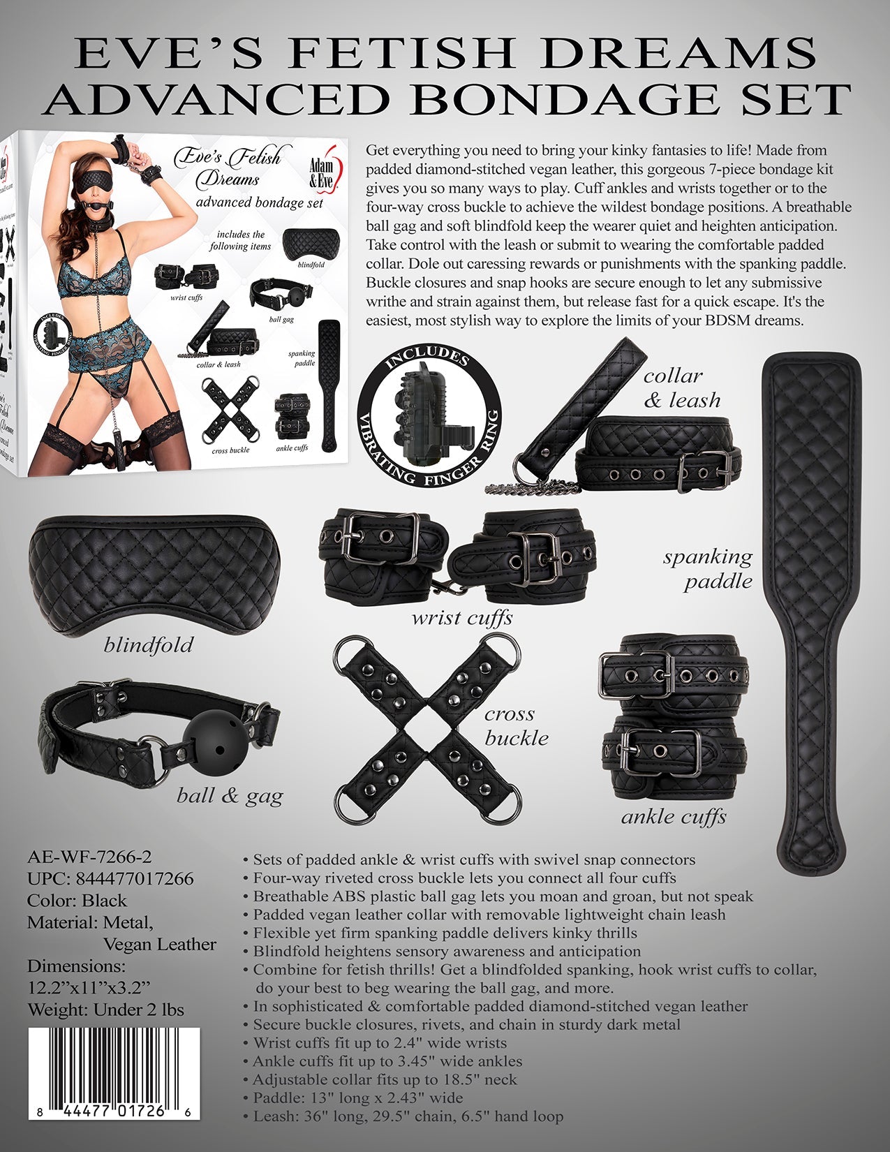 Adam & Eve EVE'S FETISH DREAMS ADVANCED BONDAGE SET BLACK