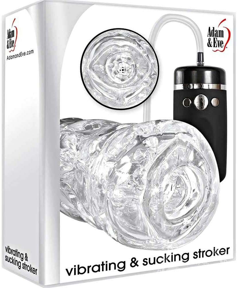 Adam & Eve VIBRATING & SUCKING STROKER CLEAR/BLACK