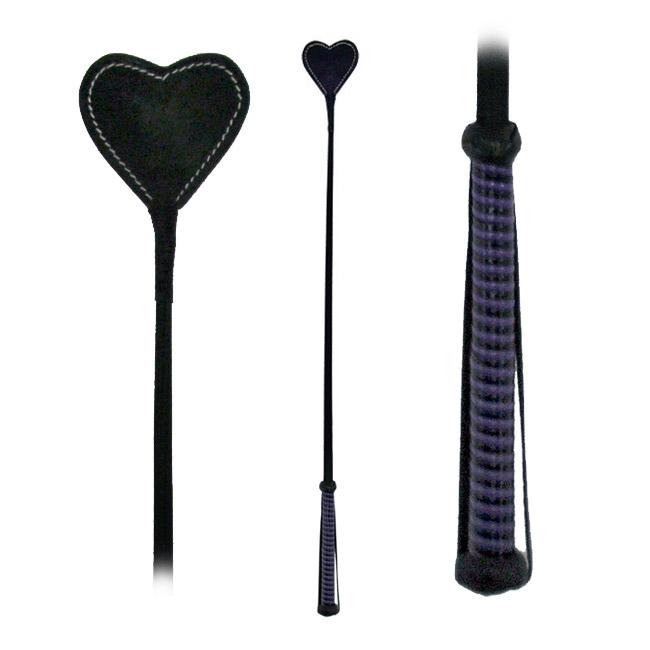 Fetissimo Riding Crop Heart Shaped Vegan Friendly Purple