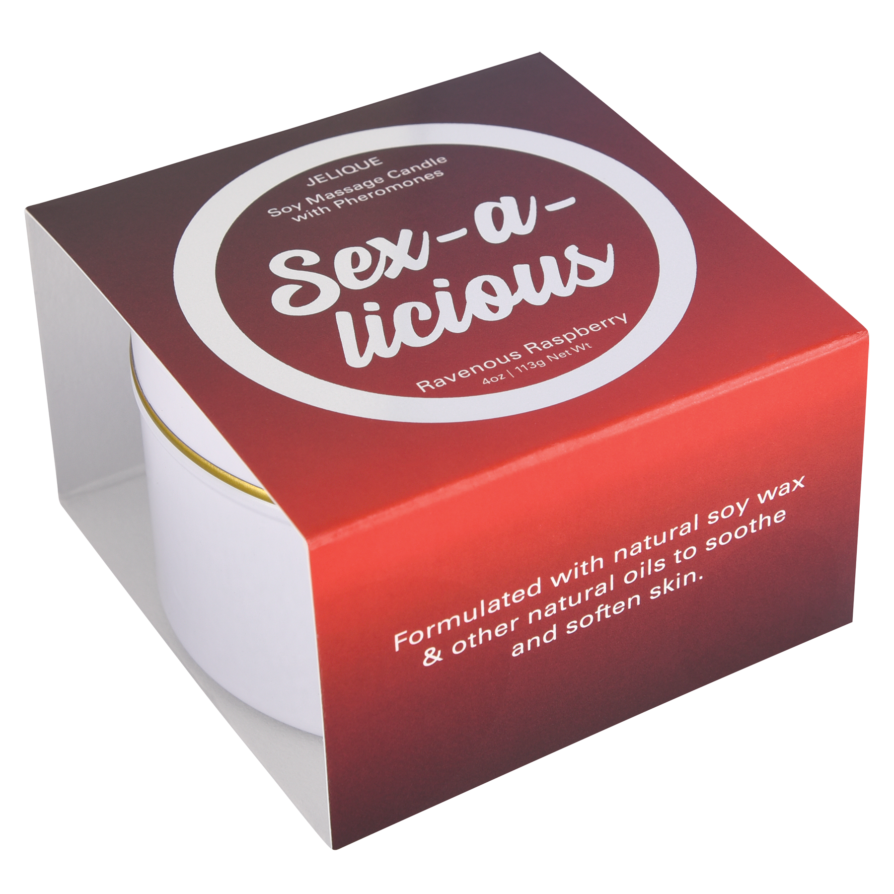 SOY MASSAGE CANDLE SEX-A-LICIOUS RAVENOUS RASPBERRY 4 FL OZ