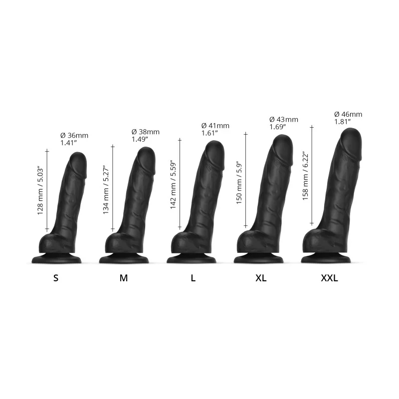 SLIDING SKIN REALISTIC DILDO BLACK L